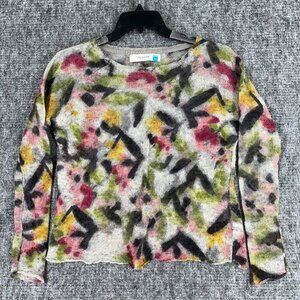 Sparrow Sweater Womens XS Lightweight Sheer Abstract Art Print Casual Business